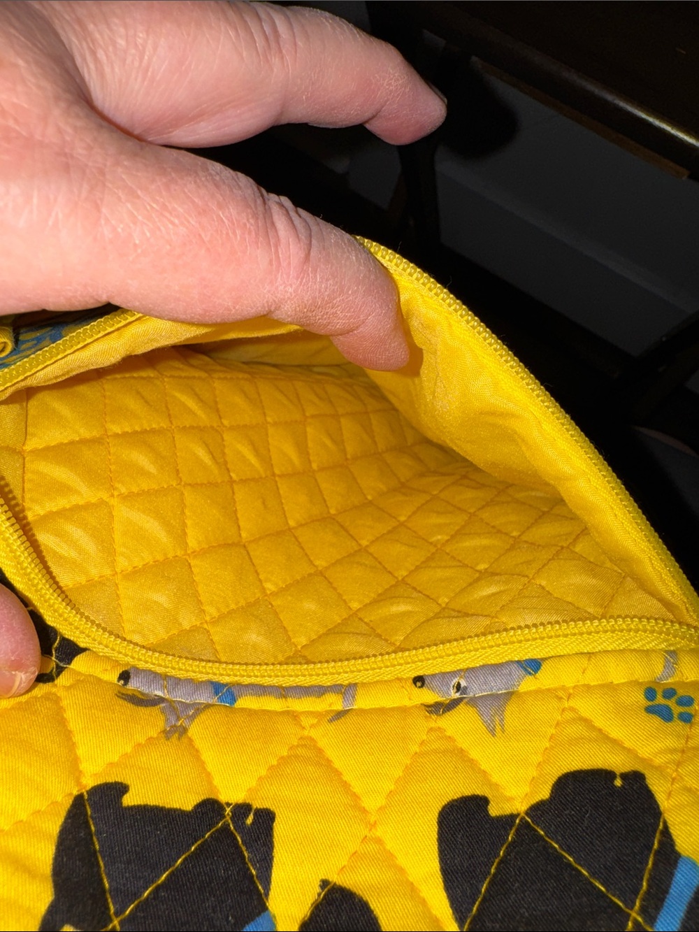Yellow Quilted Mini Pet Pattern Backpack - Picture 6 of 13
